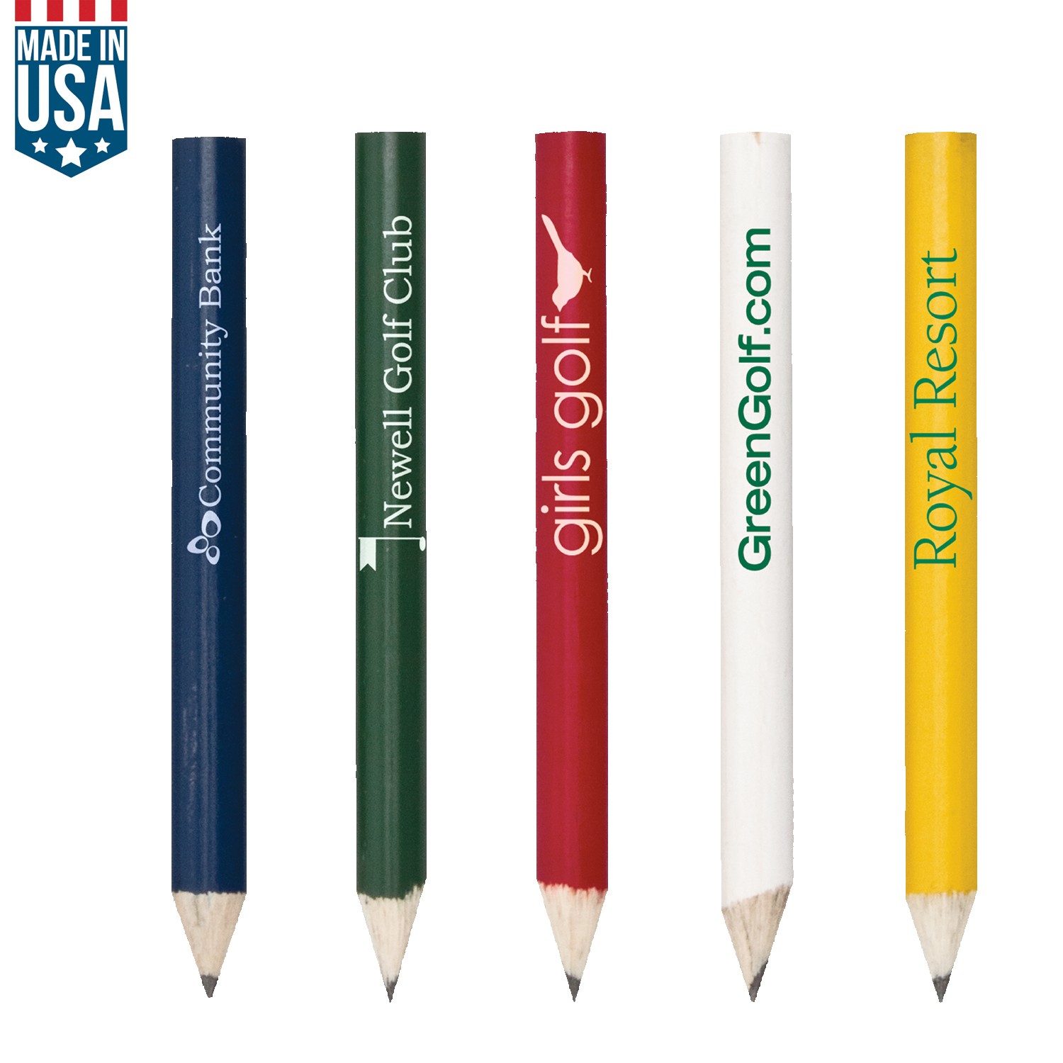 Round Wooden Golf Pencil 1