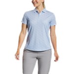 FootJoy Women's Speckle Short Sleeve Print Shirt - Blue Jay White FootJoy Women's Speckle Short Sleeve Print Shirt - Blue Jay White