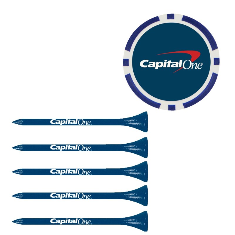 Poker Chip Ball Marker with (5) 2-3/4" Tees 1 Poker Chip Ball Marker with (5) 2-3/4" Tees 1