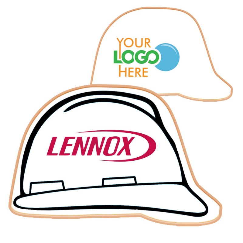 Hard Hat Shaped Logo Sugar Cookie 1 Hard Hat Shaped Logo Sugar Cookie 1
