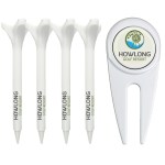 Divot Tool with removable magnetic ball marker and (4) 2-3/4" reusable plastic golf tees 1 Divot Tool with removable magnetic ball marker and (4) 2-3/4" reusable plastic golf tees 1