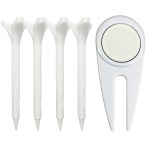 Divot Tool with removable magnetic ball marker and (4) 2-3/4" reusable plastic golf tees 2 Divot Tool with removable magnetic ball marker and (4) 2-3/4" reusable plastic golf tees 2