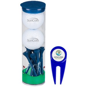 Wilson Ultra 2-Ball Golf Tube with a divot tool and 10 wooden tees 1 Wilson Ultra 2-Ball Golf Tube with a divot tool and 10 wooden tees 1