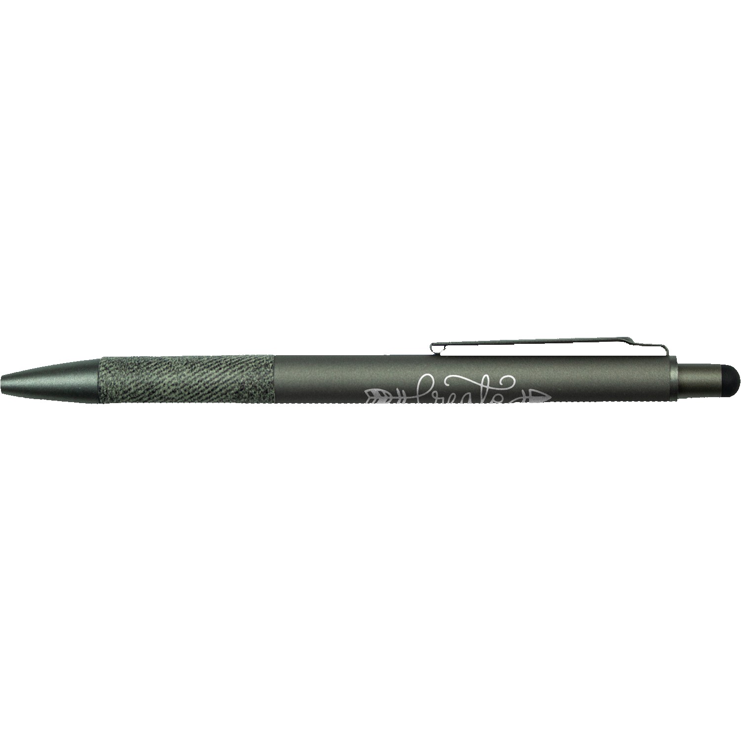 Soft Touch Aluminum Stylus Pen W/ Paper Grip 1