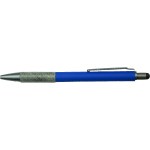 Soft Touch Aluminum Stylus Pen W/ Paper Grip - Blue Soft Touch Aluminum Stylus Pen W/ Paper Grip - Blue