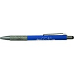 Soft Touch Aluminum Stylus Pen W/ Paper Grip - Blue Soft Touch Aluminum Stylus Pen W/ Paper Grip - Blue