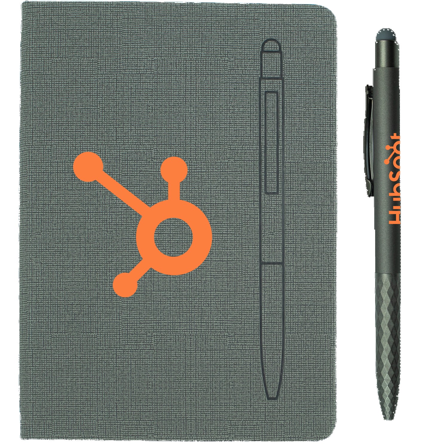 7.5" X 6-5/8" Notebook W/ Soft Touch Aluminum Pen 1