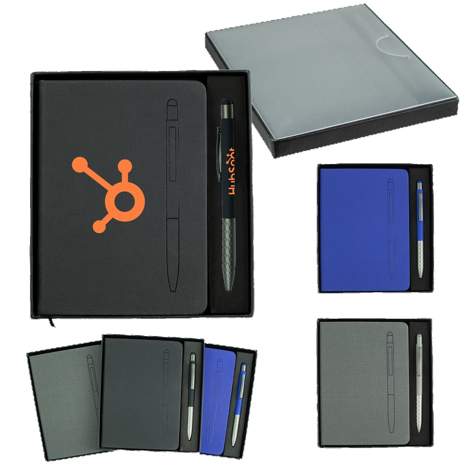 7.5" X 6-5/8" Notebook W/ Soft Touch Aluminum Pen 1