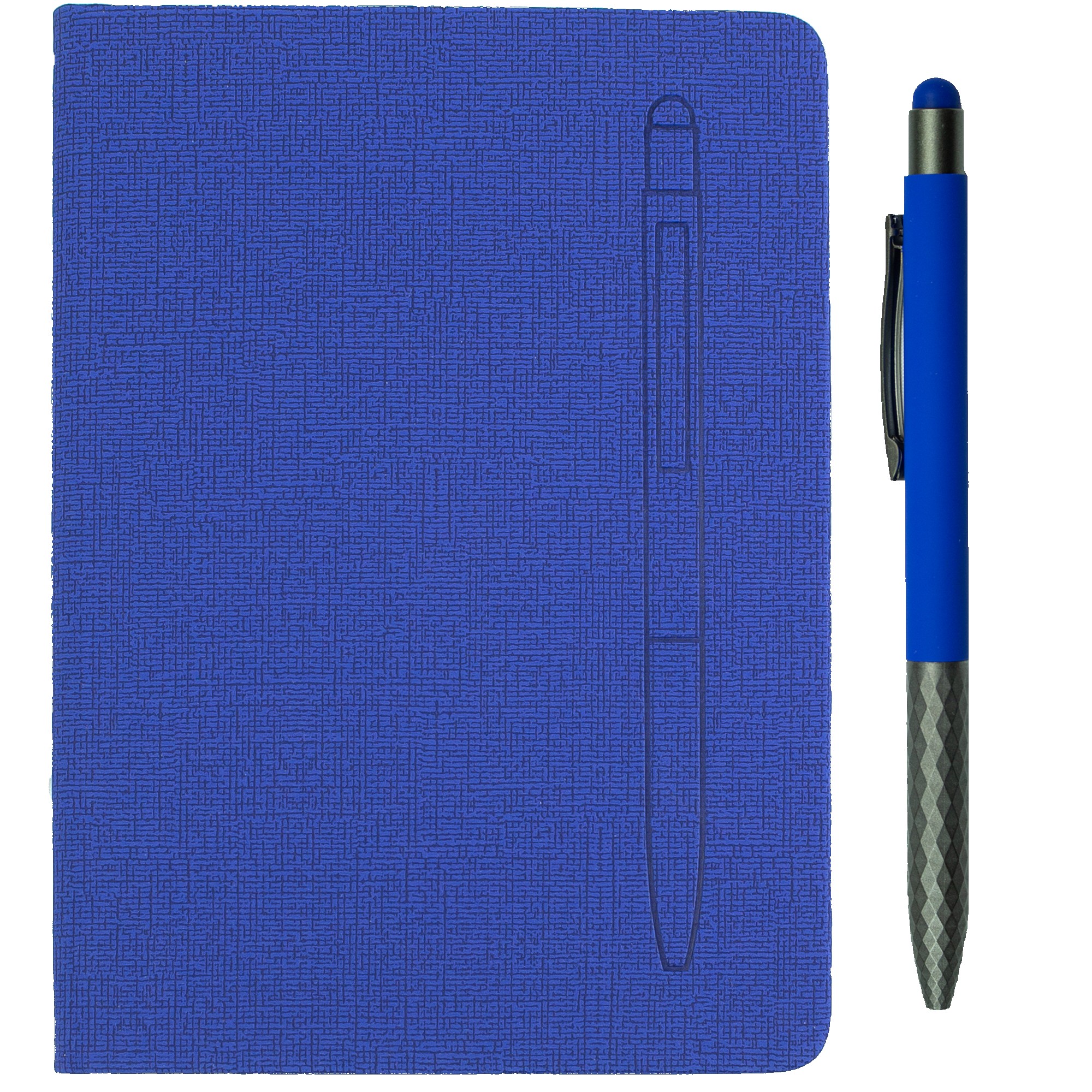 7.5" X 6-5/8" Notebook W/ Soft Touch Aluminum Pen 1