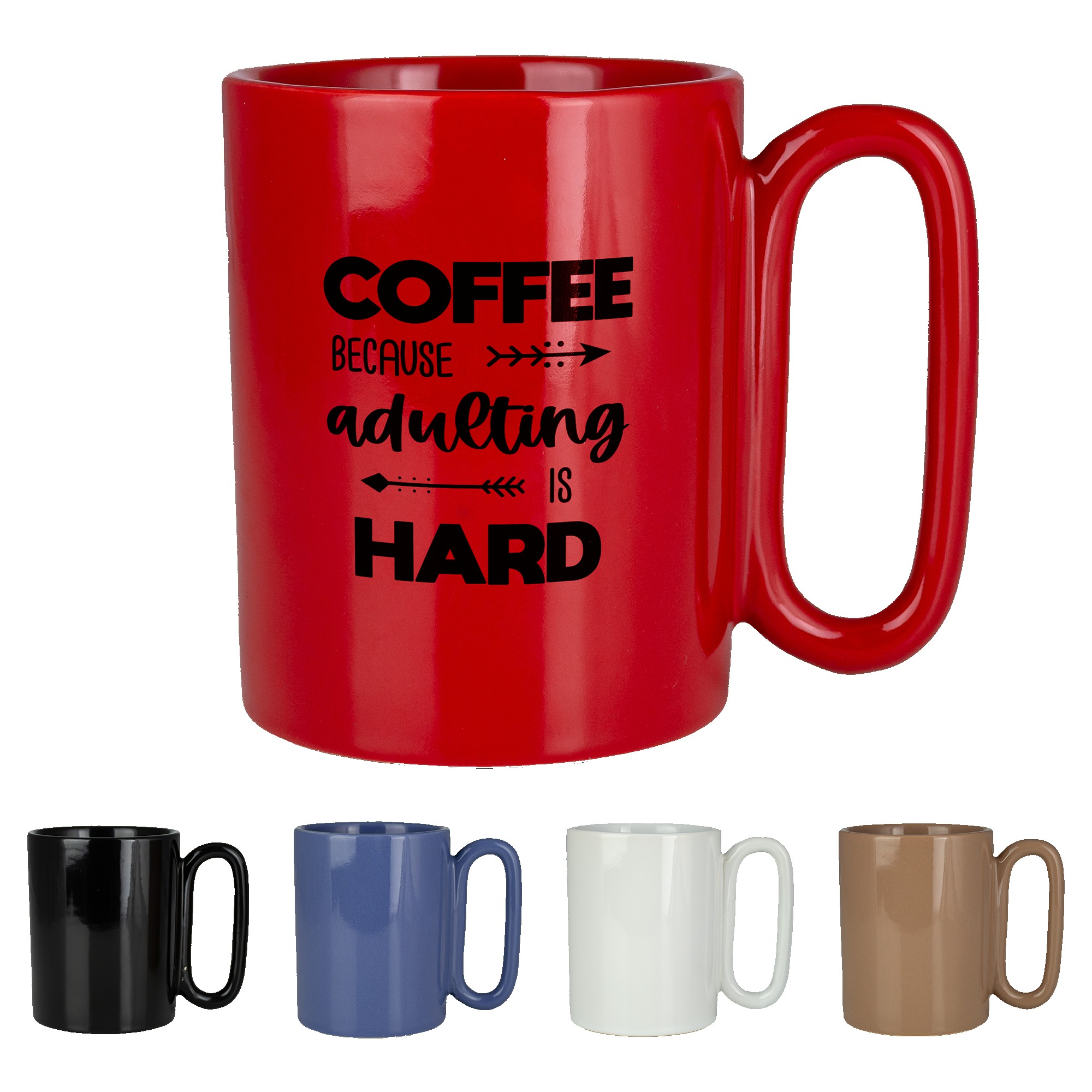 Retro 11 Oz Ceramic Mug With Large Handle 1