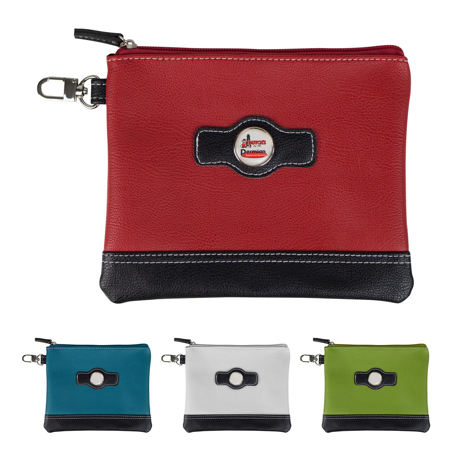 Two Tone Zipper Valuables Pouch 1