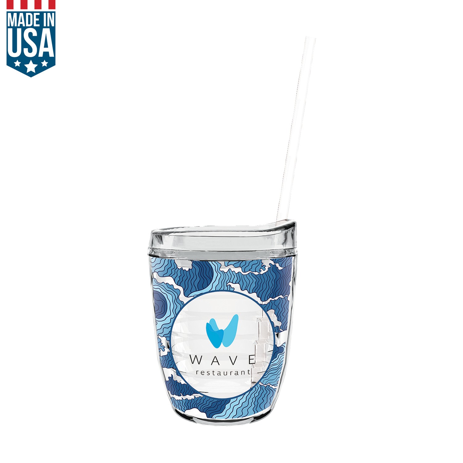 12 Oz Made In The U.S.A Tumbler W/ Lid & Straw 1
