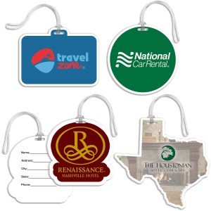 Full Color Custom Shaped Bag Tag W/ Clear Loop 2 Full Color Custom Shaped Bag Tag W/ Clear Loop 2
