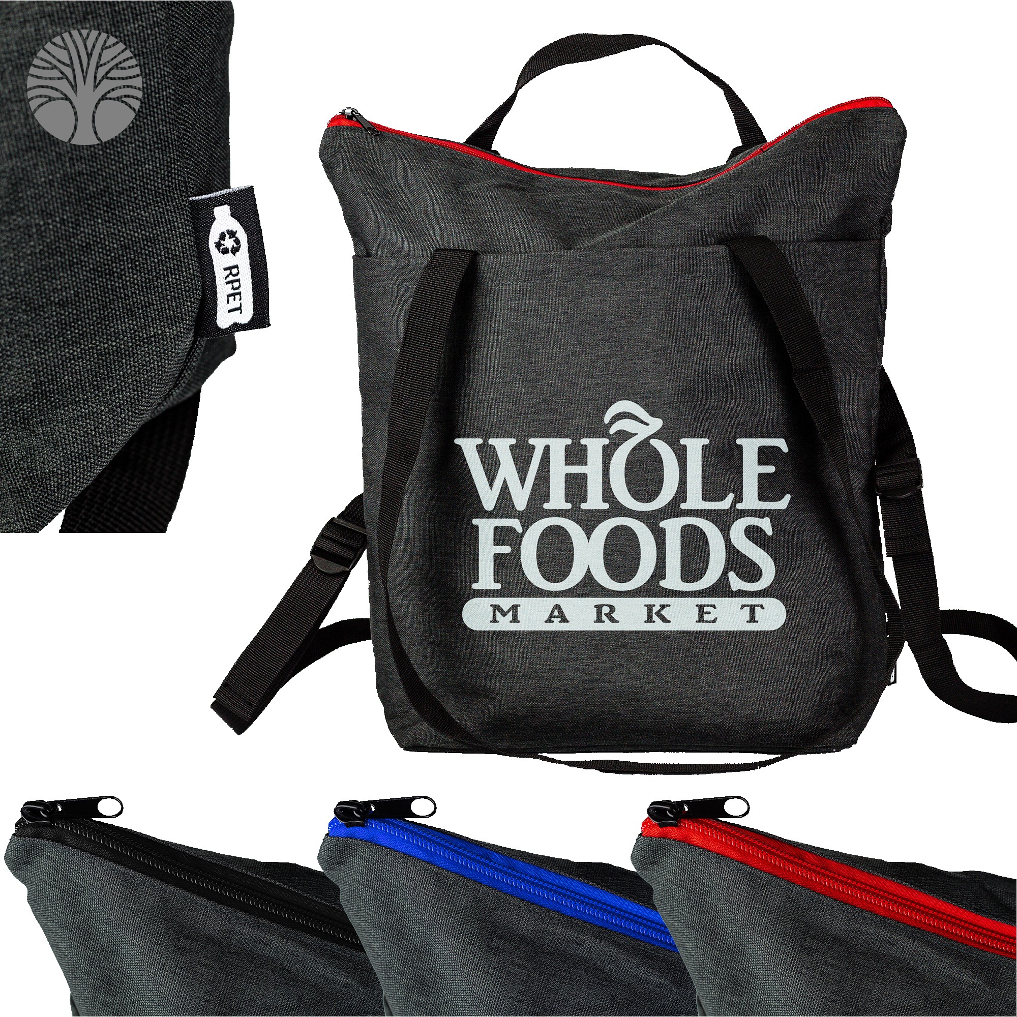 Eco-Conscious 10" x 4" x 15"RPET Tote/Backpack 1