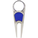 Lite Touch Divot Tool W/ Clip - Matte Nickel Blue Grip Lite Touch Divot Tool W/ Clip - Matte Nickel Blue Grip