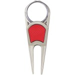 Lite Touch Divot Tool W/ Clip - Matte Nickel Red Grip Lite Touch Divot Tool W/ Clip - Matte Nickel Red Grip
