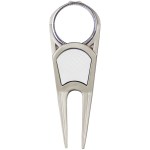 Lite Touch Divot Tool W/ Clip - Matte Nickel White Grip Lite Touch Divot Tool W/ Clip - Matte Nickel White Grip