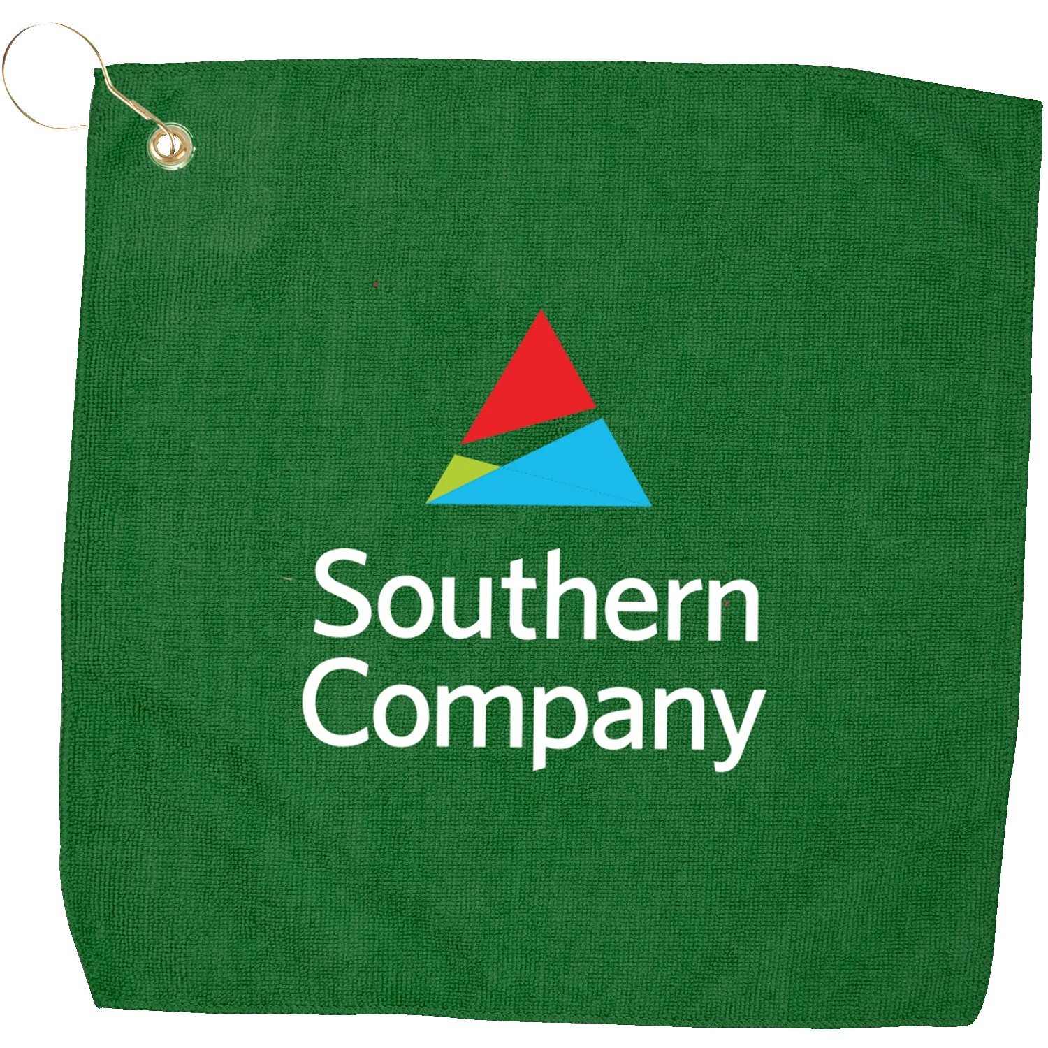 15" X 15" RPET Hemmed Golf Towel with Hook & Grommet 1