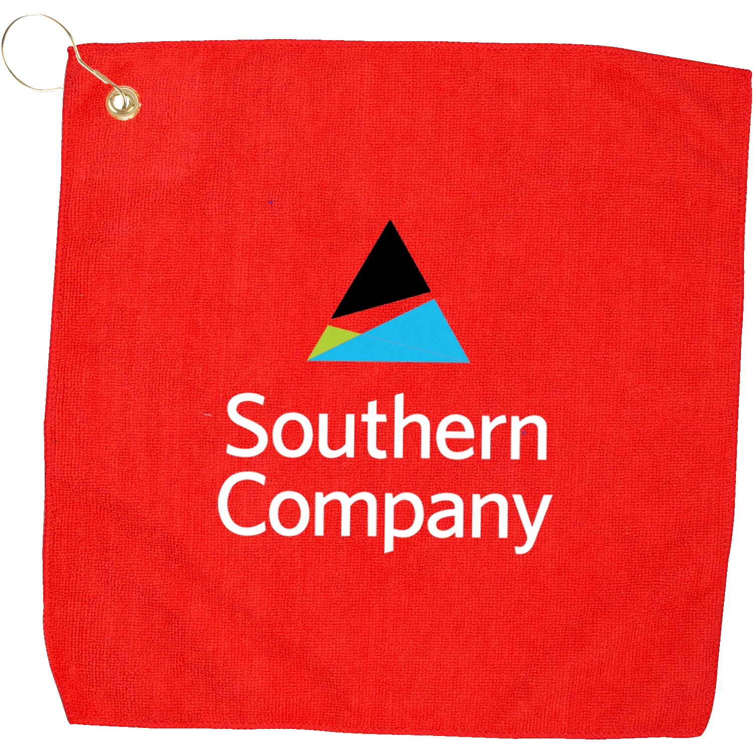 15" X 15" RPET Hemmed Golf Towel with Hook & Grommet 1