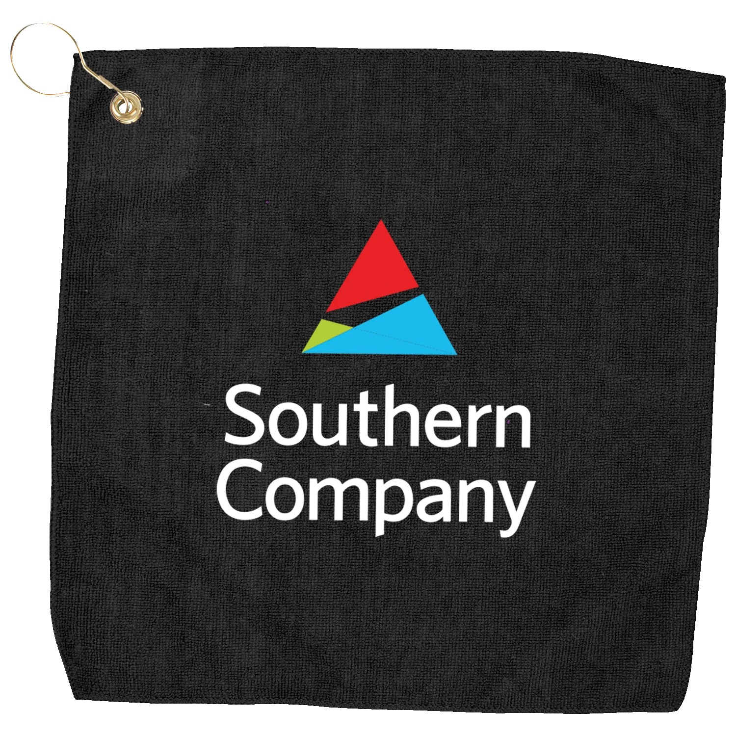 15" X 15" RPET Hemmed Golf Towel with Hook & Grommet 1