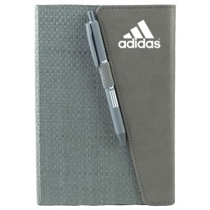 Textured Notebook & Soft-Touch Pen Set with Magnetic Closure and Silk Bookmark 1 Textured Notebook & Soft-Touch Pen Set with Magnetic Closure and Silk Bookmark 1