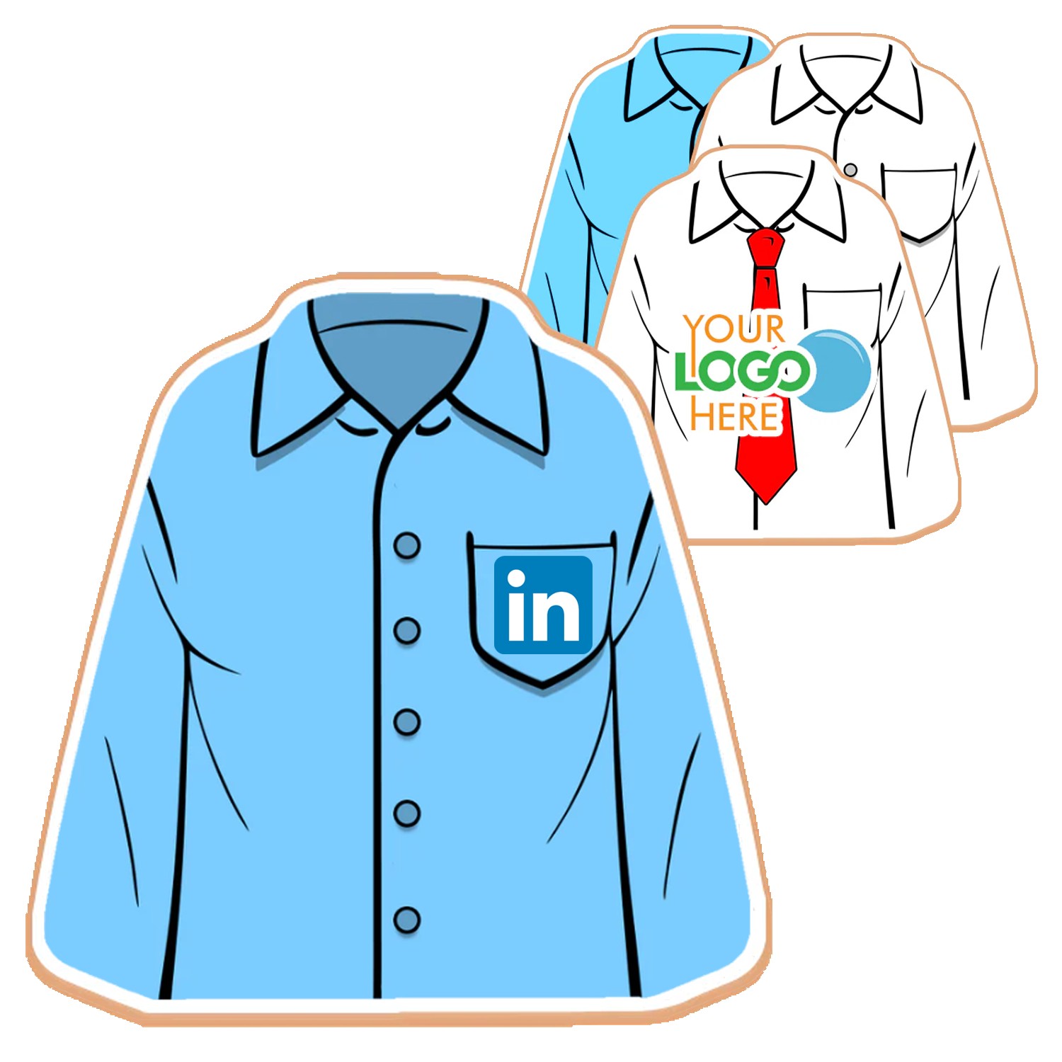 4" Long Sleeve Shirt Shaped Logo Sugar Cookie 1 4" Long Sleeve Shirt Shaped Logo Sugar Cookie 1
