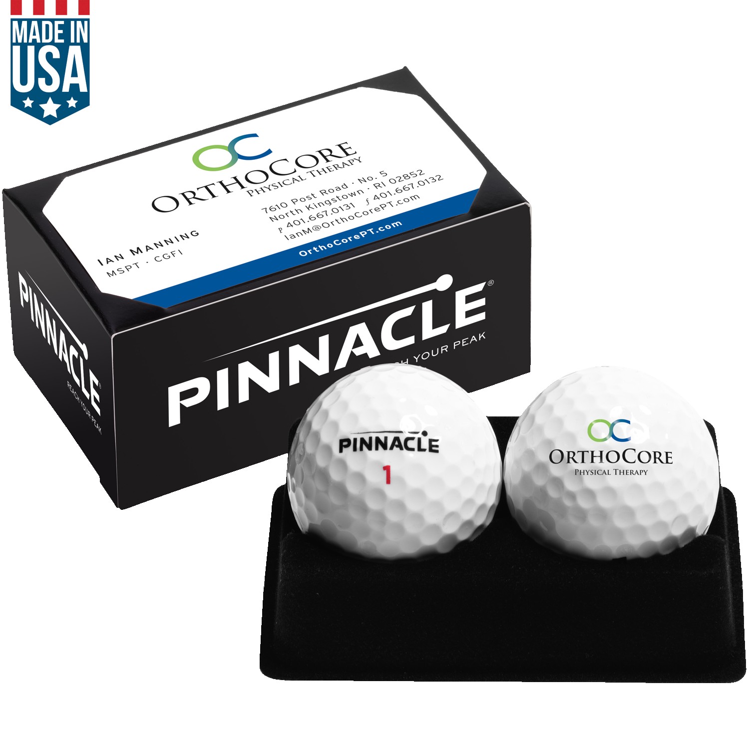 Pinnacle Distance 2- Golf Ball Business Card Box 1