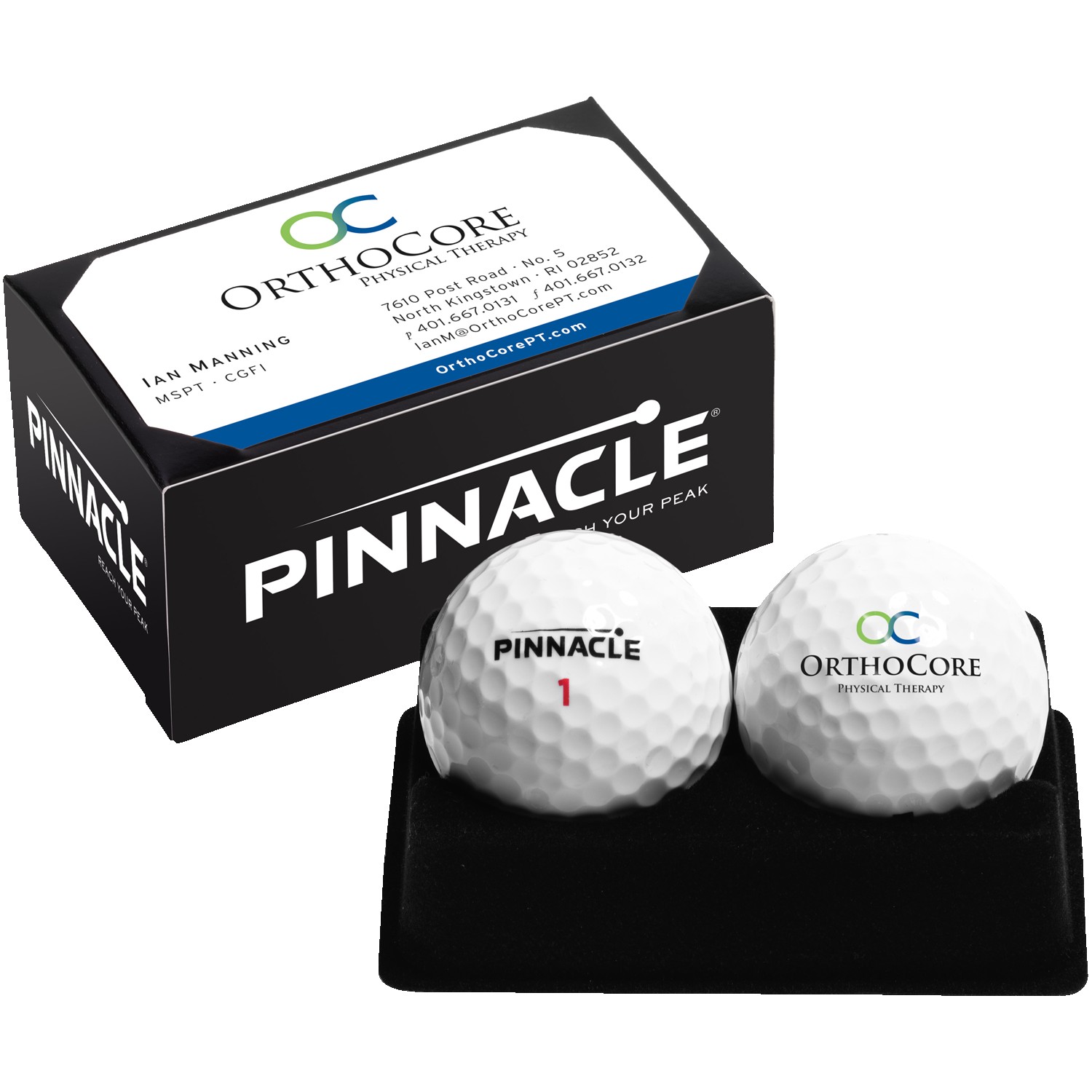 Pinnacle Distance 2- Golf Ball Business Card Box 1
