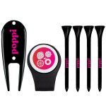 Hat Clip with removable magnetic ball marker, DVF, and (4) 2-3/4" Wooden Golf Tees 1 Hat Clip with removable magnetic ball marker, DVF, and (4) 2-3/4" Wooden Golf Tees 1