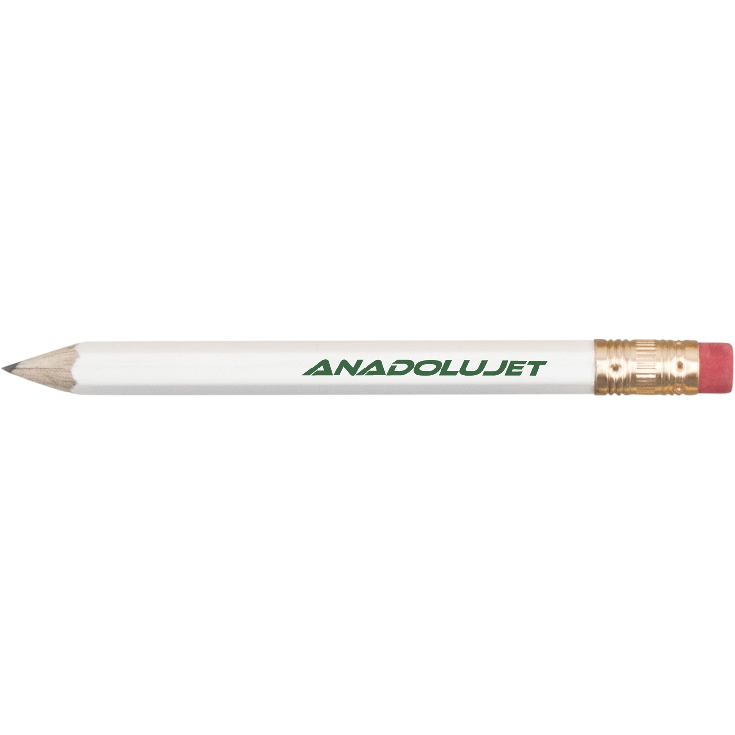 Hex Wooden Golf Pencil With Eraser 1