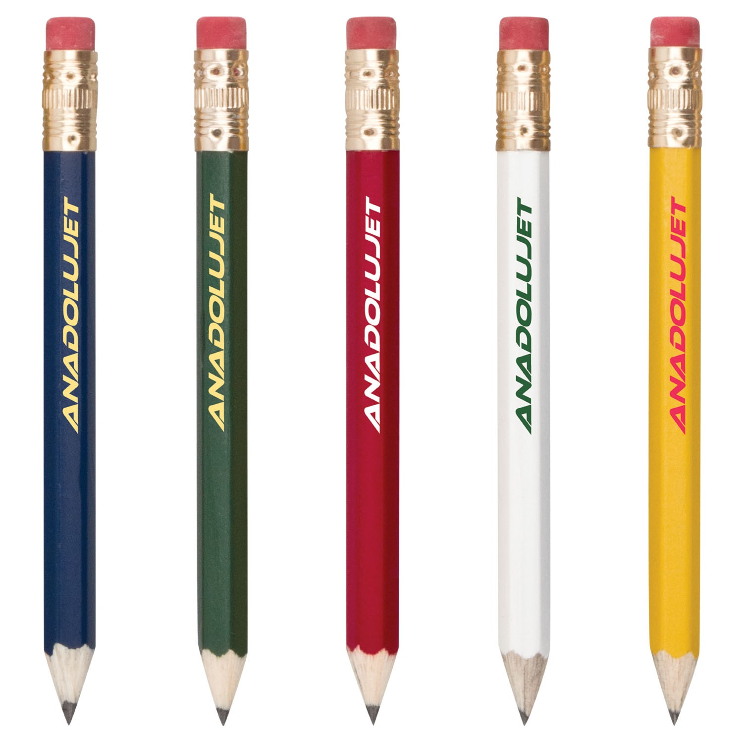 Hex Wooden Golf Pencil With Eraser 1