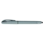 Helix Rubberized cap off gel pen with stylus and spinner - Grey Blank Helix Rubberized cap off gel pen with stylus and spinner - Grey Blank