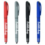 Helix Rubberized cap off gel pen with stylus and spinner 1 Helix Rubberized cap off gel pen with stylus and spinner 1