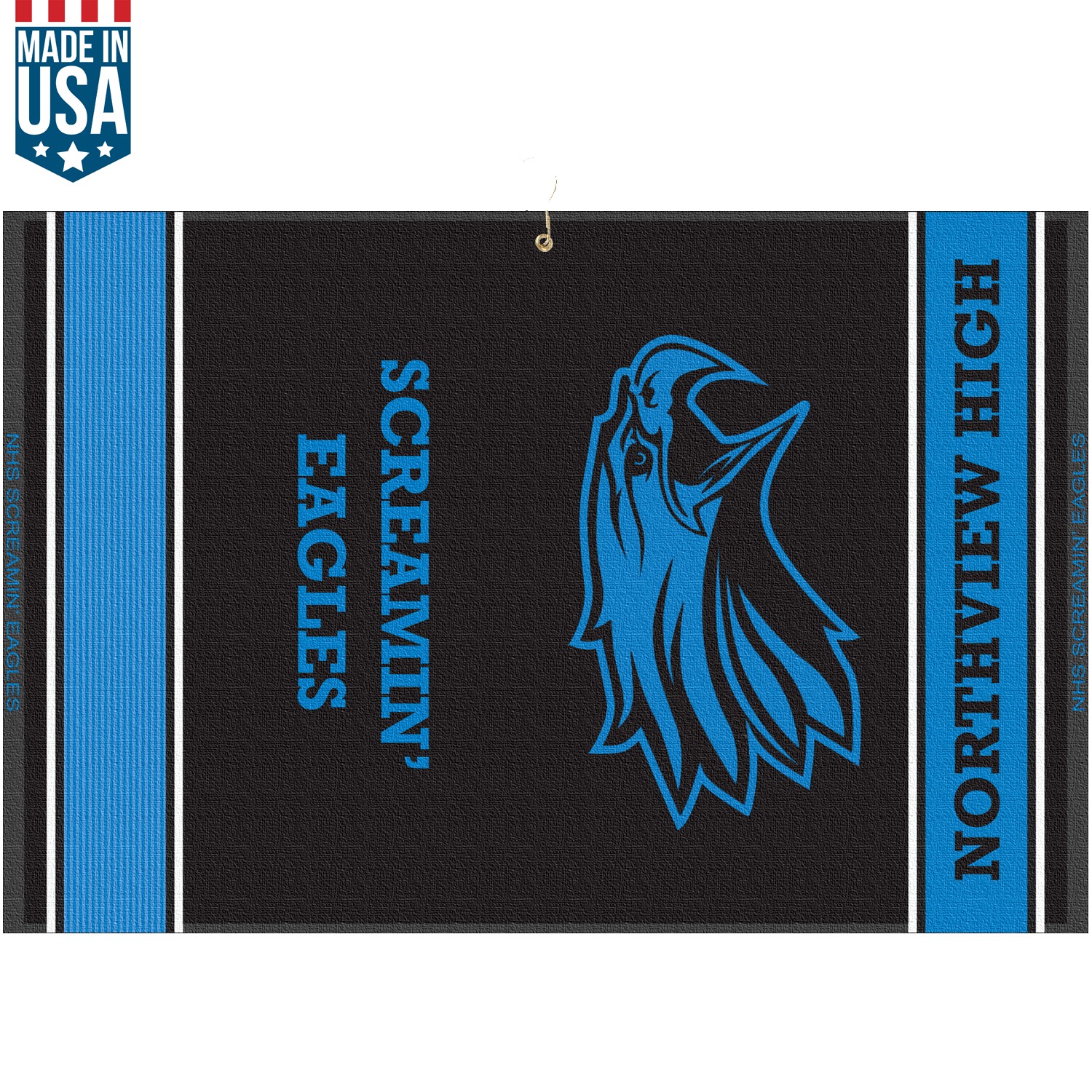 16" X 24" Designer Woven Golf Towel W/ 2 Scrubbers 1