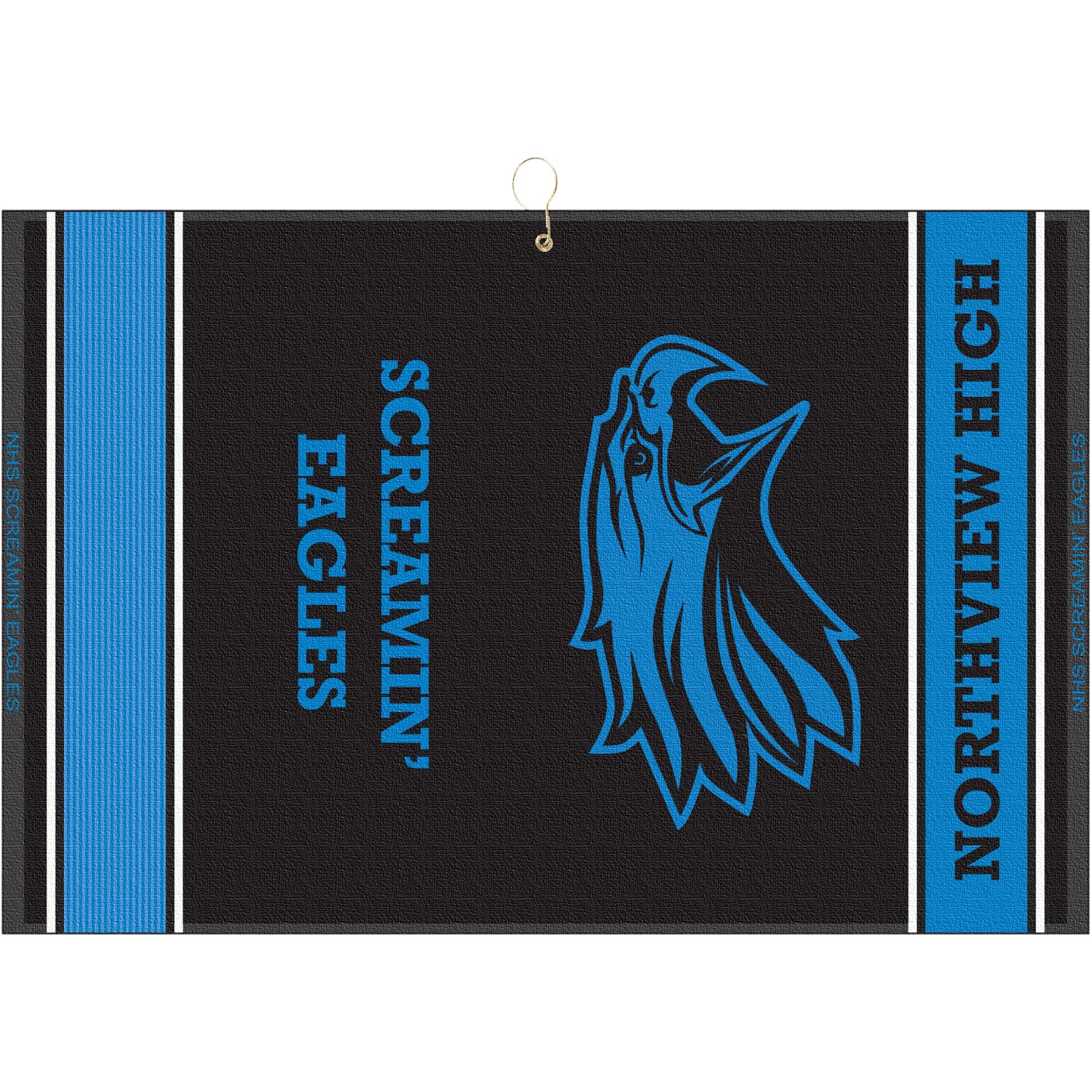 16" X 24" Designer Woven Golf Towel W/ 2 Scrubbers 1