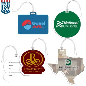 XL Full Color Custom Shaped Bag Tag W/ Clear Loop 1 XL Full Color Custom Shaped Bag Tag W/ Clear Loop 1