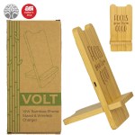 Volt Bamboo Phone Stand Wireless Charger With Box 1 Volt Bamboo Phone Stand Wireless Charger With Box 1