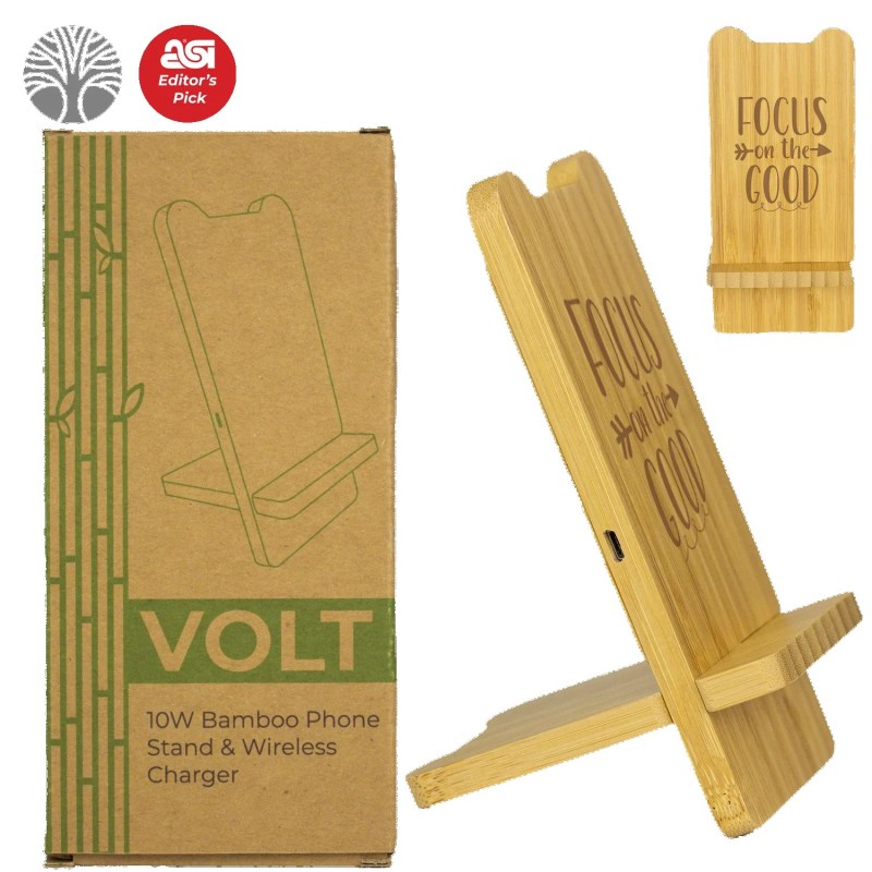Volt Bamboo Phone Stand Wireless Charger With Box 1 Volt Bamboo Phone Stand Wireless Charger With Box 1
