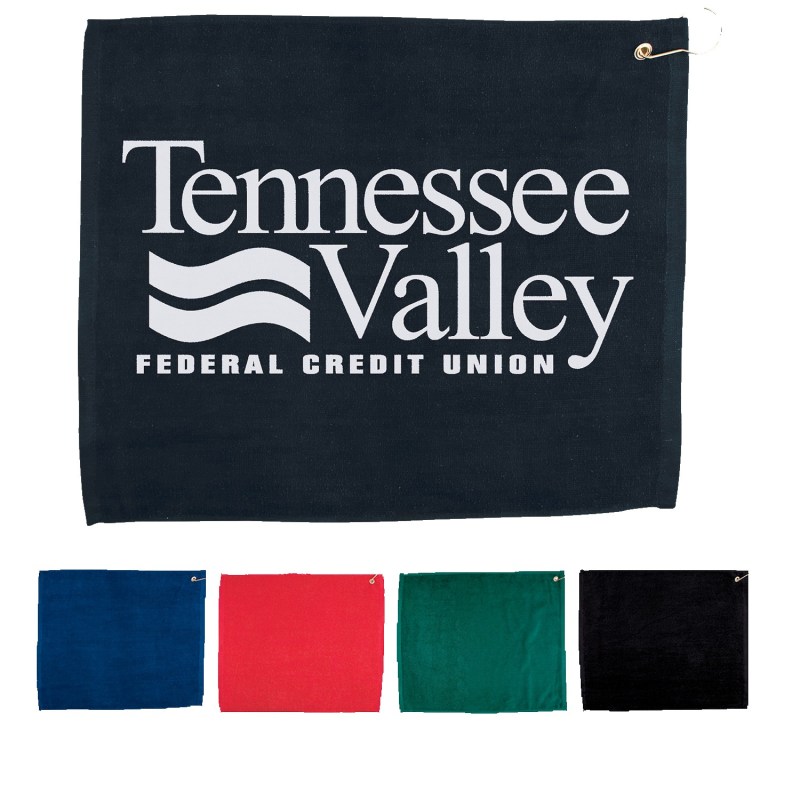15" X 18" Hemmed Golf Towel with Grommet And Hook 1 15" X 18" Hemmed Golf Towel with Grommet And Hook 1
