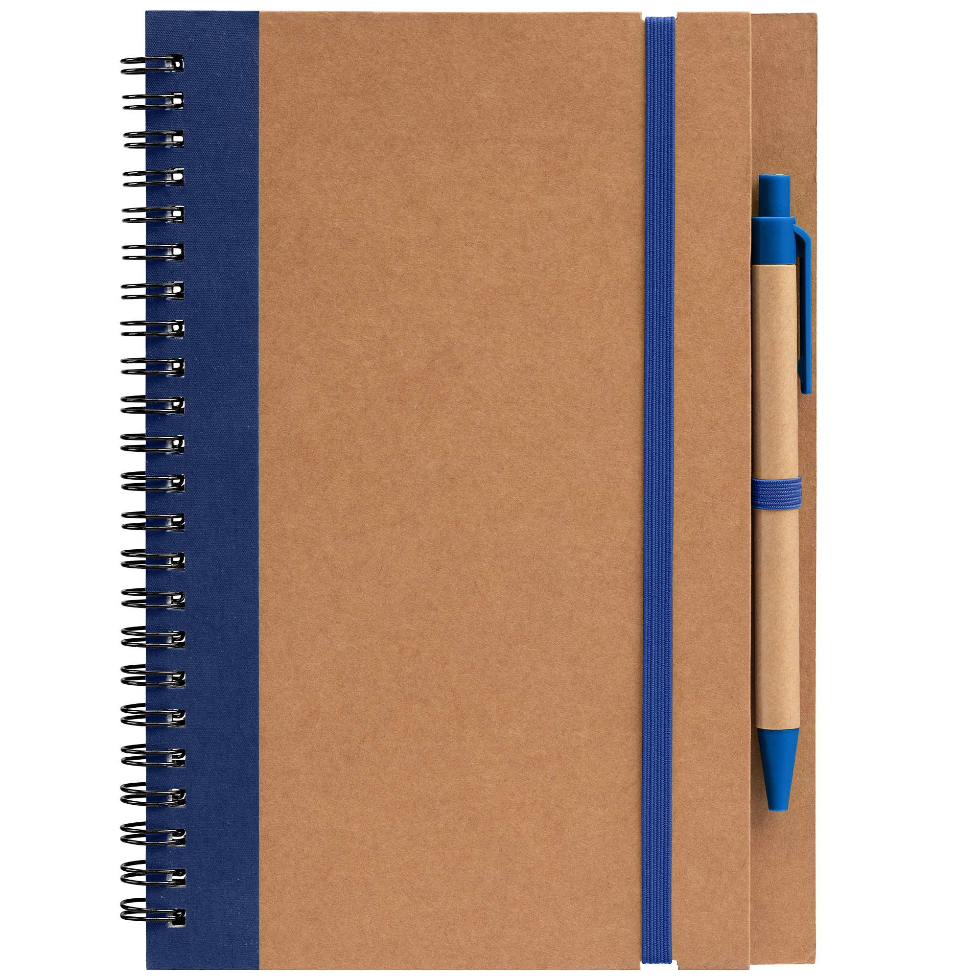 Kraft Hard Cover Spiral Notebook with Pen 1