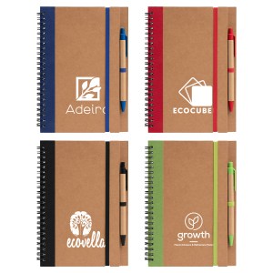 Kraft Hard Cover Spiral Notebook with Pen 1 Kraft Hard Cover Spiral Notebook with Pen 1