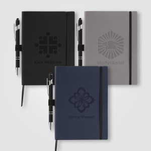 Hemingway Recycled Soft Cover Journal & Pen Set - A5 5.5" x 8.3" - Debossed 1 Hemingway Recycled Soft Cover Journal & Pen Set - A5 5.5" x 8.3" - Debossed 1