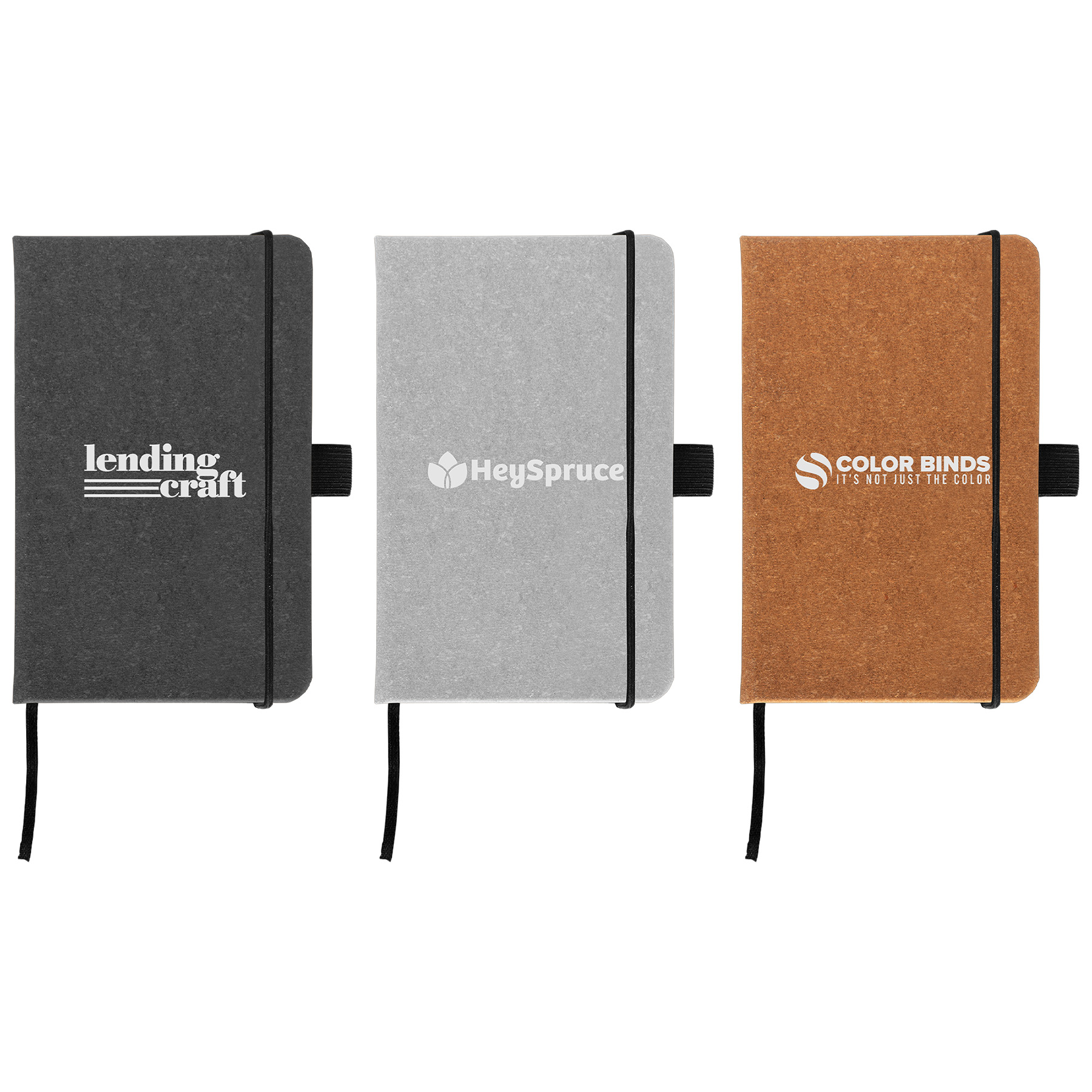 Carson 3.5" x 5.5" Recycled PU Leather Notebook - Silkscreen 1