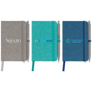 Melville 3.5" x 5.5" RPET Notebook & Zen Pen Gift Set - ColorJet 1 Melville 3.5" x 5.5" RPET Notebook & Zen Pen Gift Set - ColorJet 1