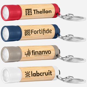 Bamboo LED Flashlight with Keyring - Laser 1 Bamboo LED Flashlight with Keyring - Laser 1