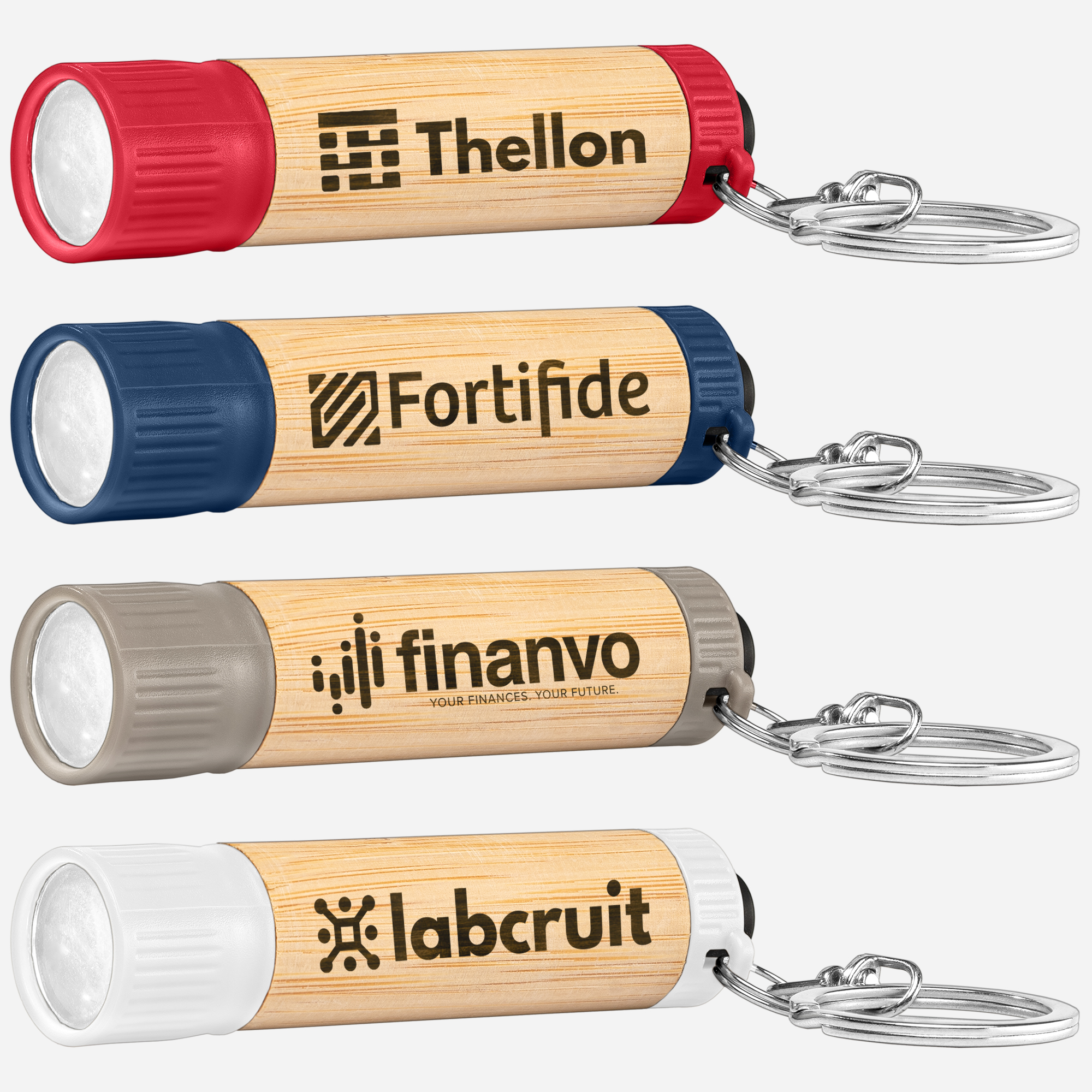 Bamboo LED Flashlight with Keyring - Laser 1