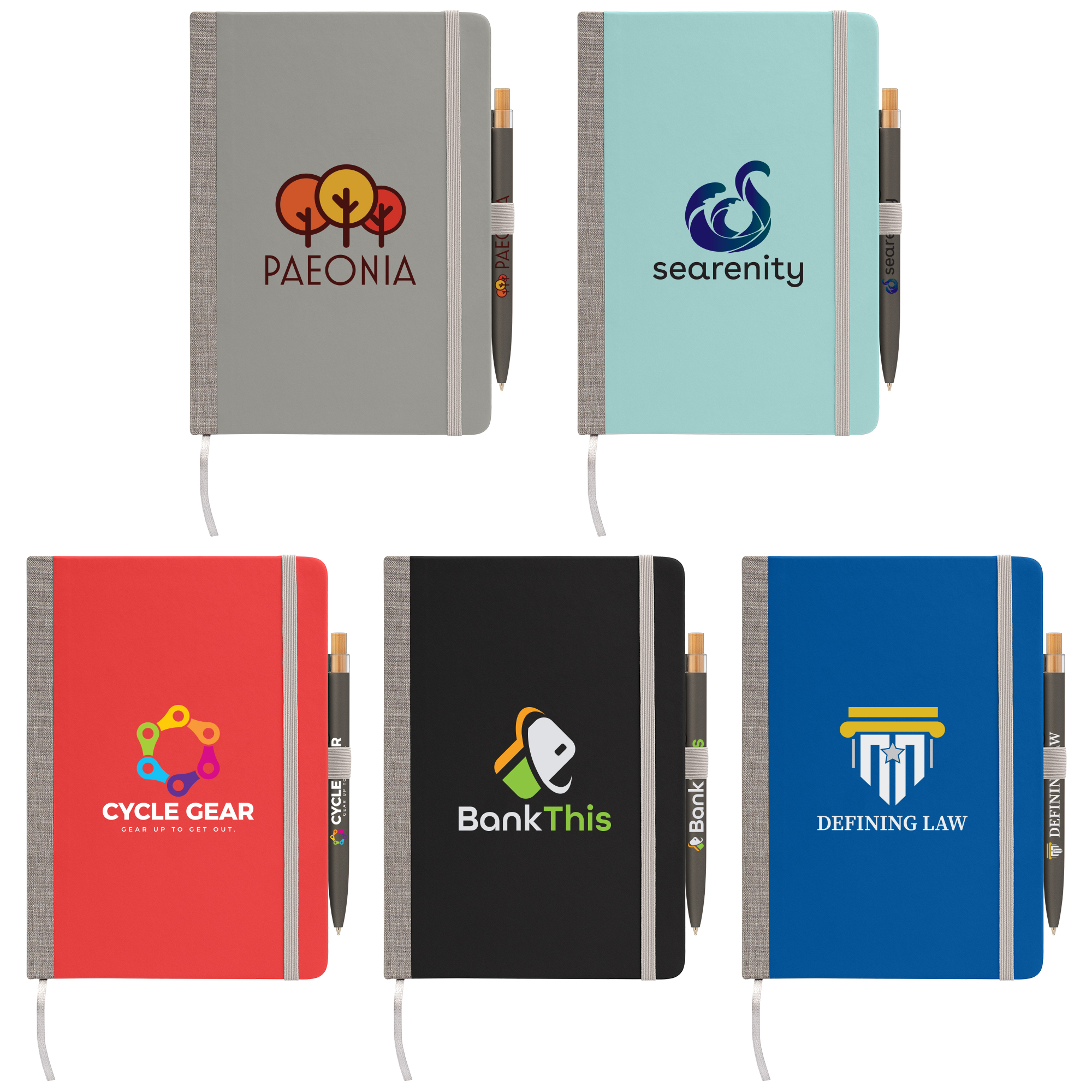 Steinbeck Recycled Hard Cover Journal & Pen Set - A5 5.9" x 8.3" - Full-Color Inkjet 1