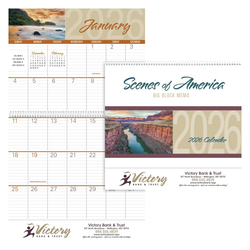 Triumph® Calendars Scenes of America Big Block Memo Calendar 2 Triumph® Calendars Scenes of America Big Block Memo Calendar 2