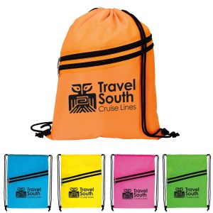 Good Value™ Neon Multi-Zippered Drawstring Backpack 2 Good Value™ Neon Multi-Zippered Drawstring Backpack 2