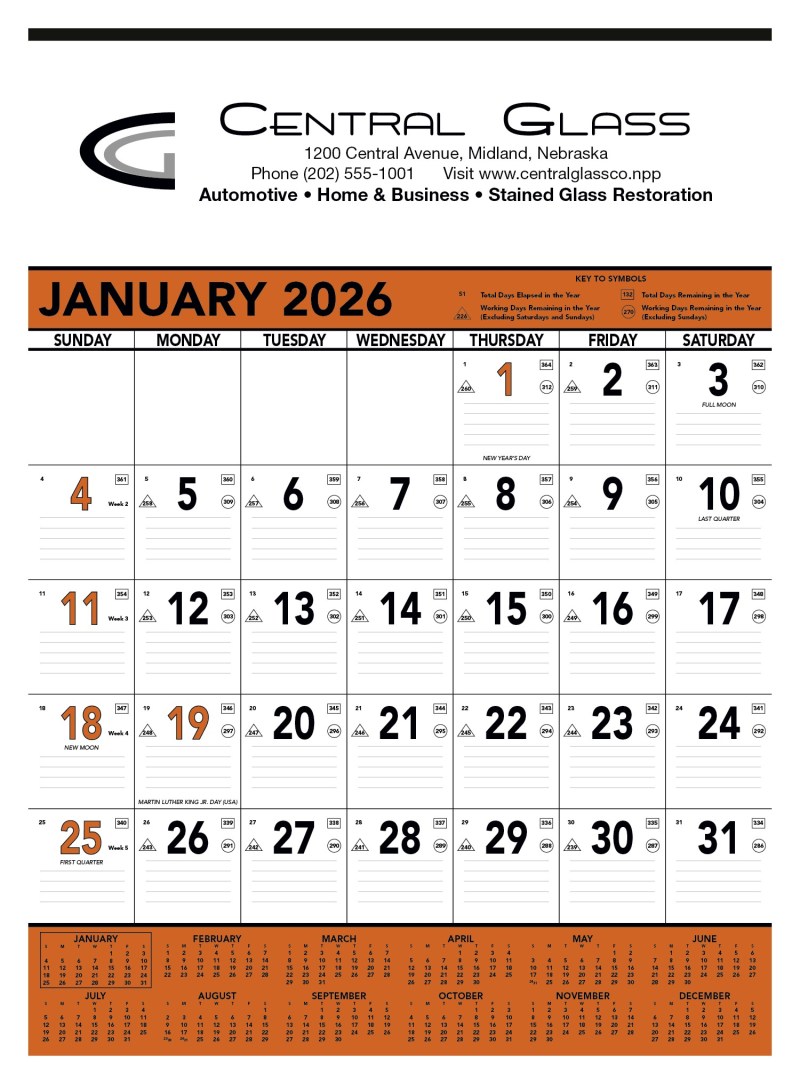 Triumph® Calendars Orange & Black Contractor Memo Calendar 2 Triumph® Calendars Orange & Black Contractor Memo Calendar 2